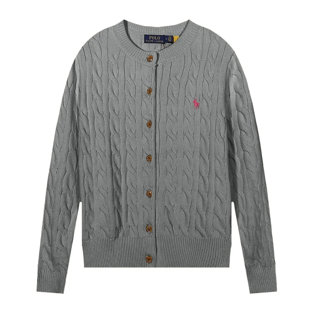 P230 The highest quality in the market, you can scan the code. Import and export version Lauren Ralph Lauren cardigan embroidered sweater. 100% pure cotton yarn wool. Shrunk. Guaranteed no pilling. No deformation. Size: XS S M L. Color: black, off-white, gray, khaki, pink, yellow, red.